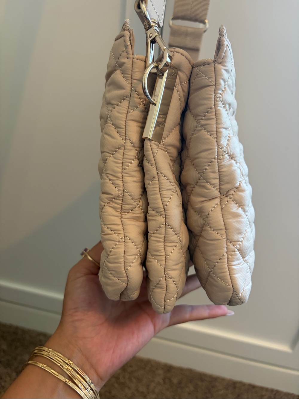 MZ Wallace Quilted Crossbody Bag in Beige - Picture 4 of 8